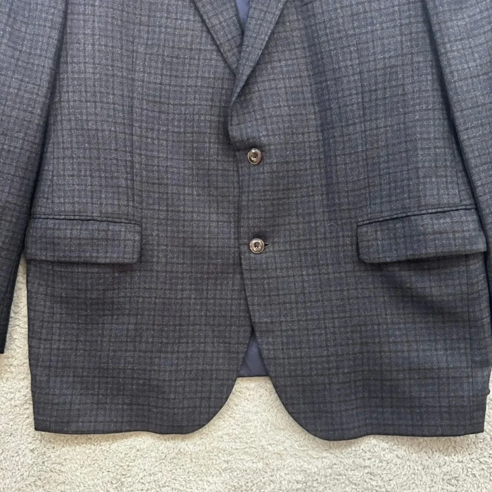 Jack Victor Gibson SPJ Men's 46R 100% Wool Blue Plaid Sport Coat Blazer Canada